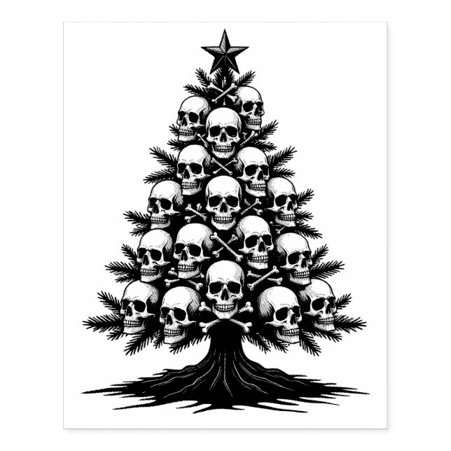 Gothic Christmas Tree II Rubber Stamp (Imprint)