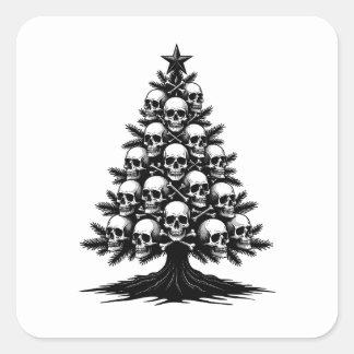 Gothic Christmas Tree II Square Sticker