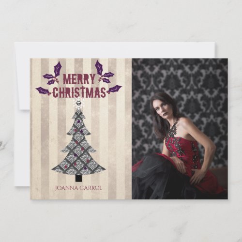 Gothic Christmas Tree Photo Card
