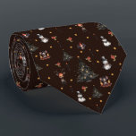 Gothic Christmas Tree Snowman Animals Neck Tie<br><div class="desc">The design features a Gothic style Christmas tree,  little creepy snowmen,  creepy little critters,  a deer,  berries,  candle holder and more. It is perfect for anyone who is looking for a more unconventional Christmas motif and wants to combine their love of Gothic and Christmas.</div>