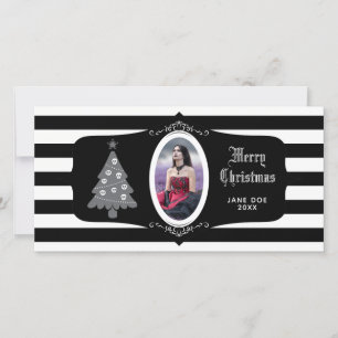 Gothic Christmas Tree With Cameo Photo Card