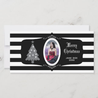 Gothic Christmas Tree With Cameo Photo Card