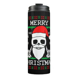 Gothic Christmas Ugly Skull Rock Christmas Gift Thermal Tumbler