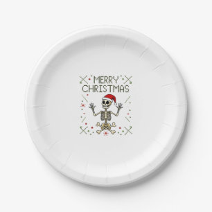 Gothic Christmas Ugly Skull Rock Christmas T-Shirt Paper Plates