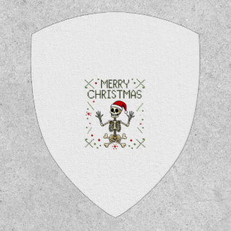 Gothic Christmas Ugly Skull Rock Christmas T-Shirt Patch