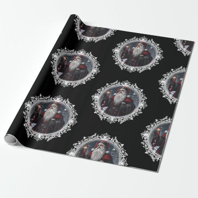 Gothic Christmas Wrapping Paper (Unrolled)