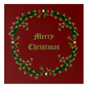 Gothic Christmas Wreath Custom Acrylic Print