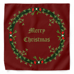 Gothic Christmas Wreath Custom Bandana
