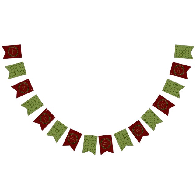 Gothic Christmas Wreath Custom Bunting Flags (All)