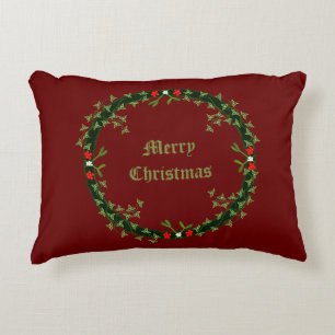 Gothic Christmas Wreath Custom Double Sided Accent Pillow