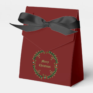Gothic Christmas Wreath Custom Favor Boxes
