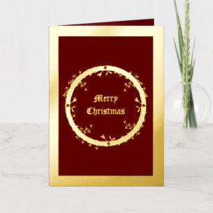 Gothic Christmas Wreath Custom Foil Greeting Card