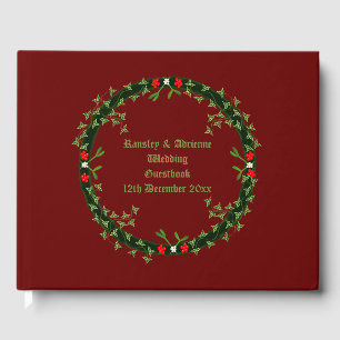 Gothic Christmas Wreath Custom Guest Book