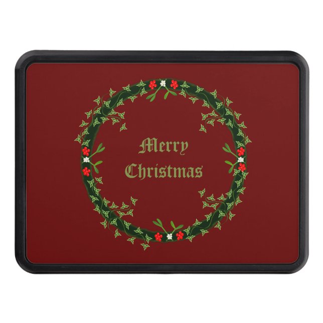 Gothic Christmas Wreath Custom Hitch Cover (Front)