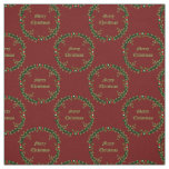 Gothic Christmas Wreath Custom Patterned Fabric