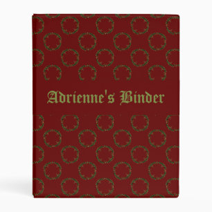 Gothic Christmas Wreath Custom Patterned Mini Binder