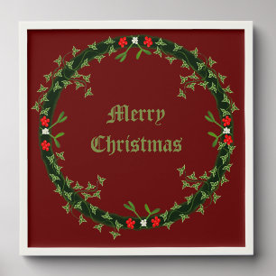 Gothic Christmas Wreath Custom Peel And Stick Photo Tile