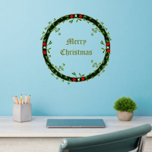 Gothic Christmas Wreath Custom Wall Decal