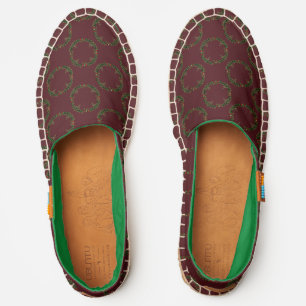 Gothic Christmas Wreath Patterned Espadrilles
