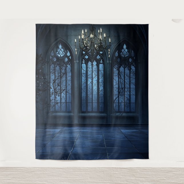 Gothic Church Mansion Wedding Photo Backdrop (Front)