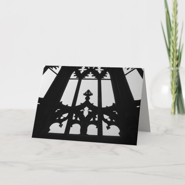 Gothic church window greeting card (Front)