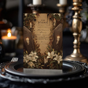 Gothic Coffin Candlelight Halloween Soirée Invitation
