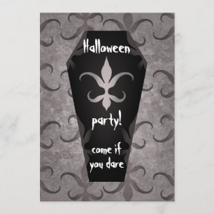 Gothic coffin Halloween party Invitation