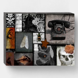 Gothic Colage Wooden Box Sign
