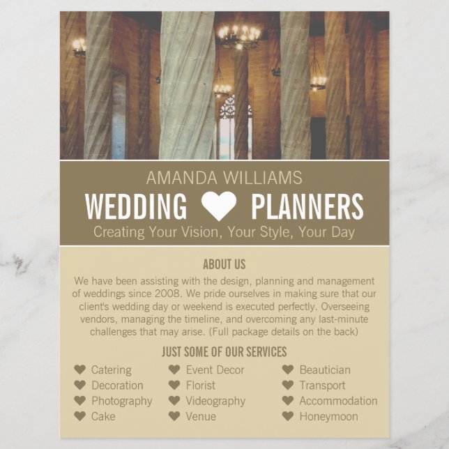 Gothic Columns, Wedding Event Planner Advertising Flyer (Front)