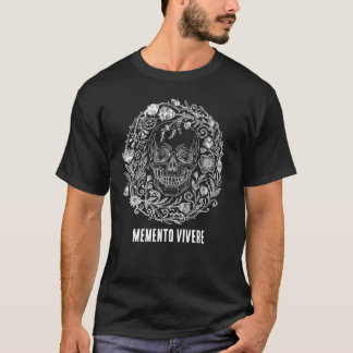 Gothic Cottagecore Skull & Wildflower Illustration T-Shirt