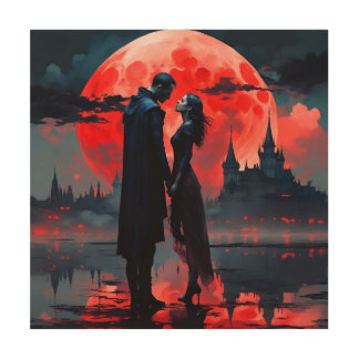 Gothic couple wood wall art