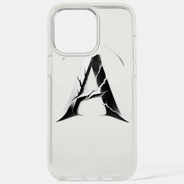 Gothic Cracked Initial A Phone Case - Dark Minimal (Front)
