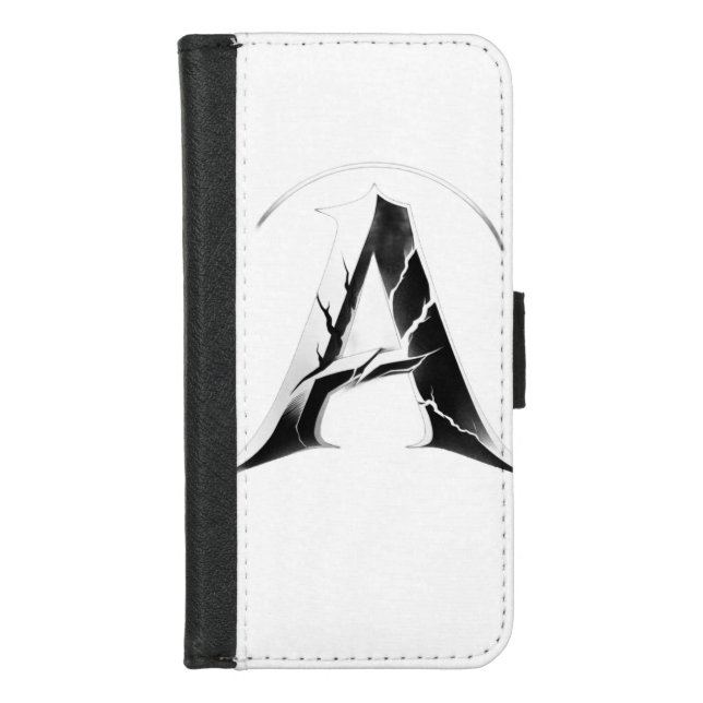 Gothic Cracked Initial A Phone Case - Dark Minimal (Front)