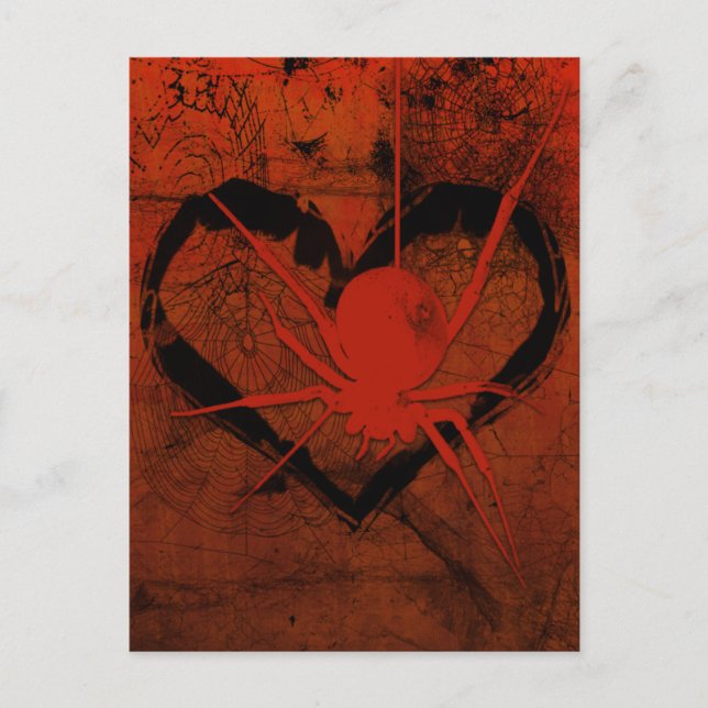 Gothic Creepy SpiderHeart Eyes Postcard (Front)