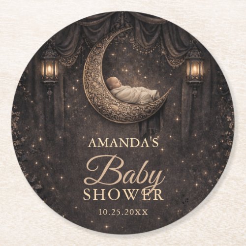Gothic Crescent Moon Stars Baby Shower
