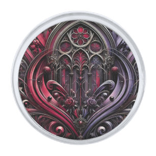 Gothic Crimson Rose Lapel Pin