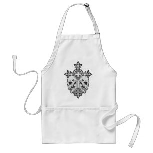 Gothic Cross and Skulls Adult Apron
