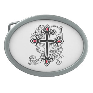 Gothic cross belt buckle