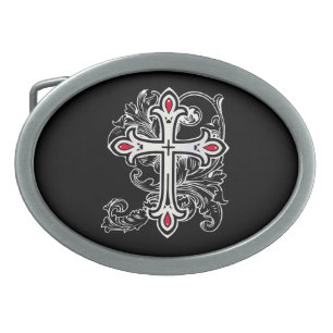 Gothic cross belt buckle