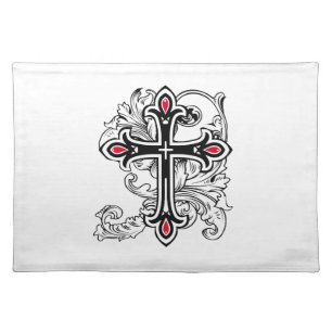 Gothic cross cloth placemat