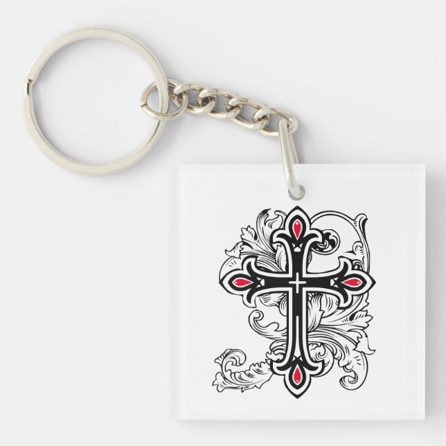 Gothic cross keychain (Front)