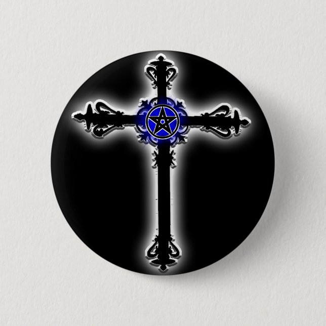 Gothic Cross Pinback Button (Front)