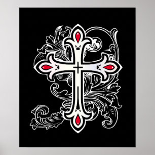 Gothic cross poster