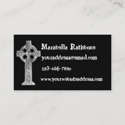 Gothic Cross Skull Tombstone Business Card