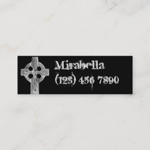 Gothic Cross Tombstone Skinny Profile Card
