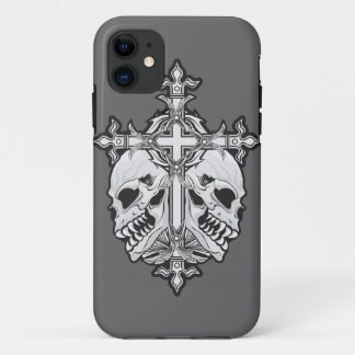 Gothic Cross with Skulls iPhone 11 Case