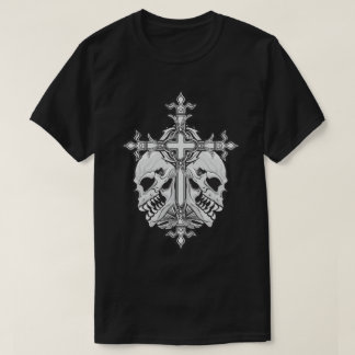Gothic Cross with Skulls T-Shirt