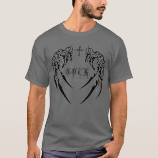 Gothic Cross With Wings T-Shirt