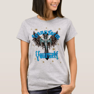 Gothic Cross With Wings Transform Your Soul  T-Shirt