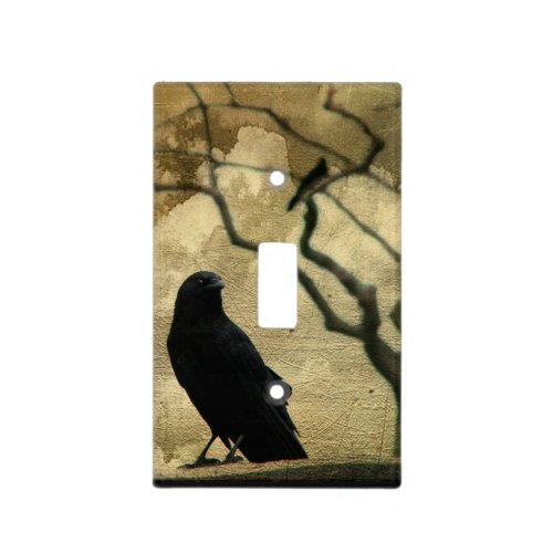 Gothic Crow Art Light Switch Cover